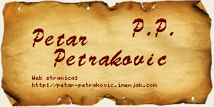 Petar Petraković vizit kartica